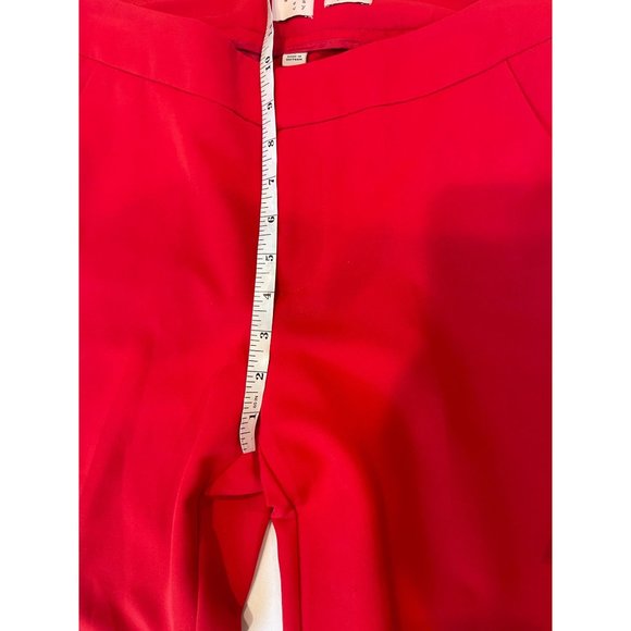 A New Day Womens Dress Pant Stretch Straight Leg Slash Pockets Mid Rise Red SZ 4 - Picture 4 of 10